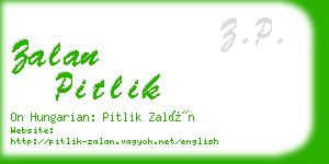 zalan pitlik business card